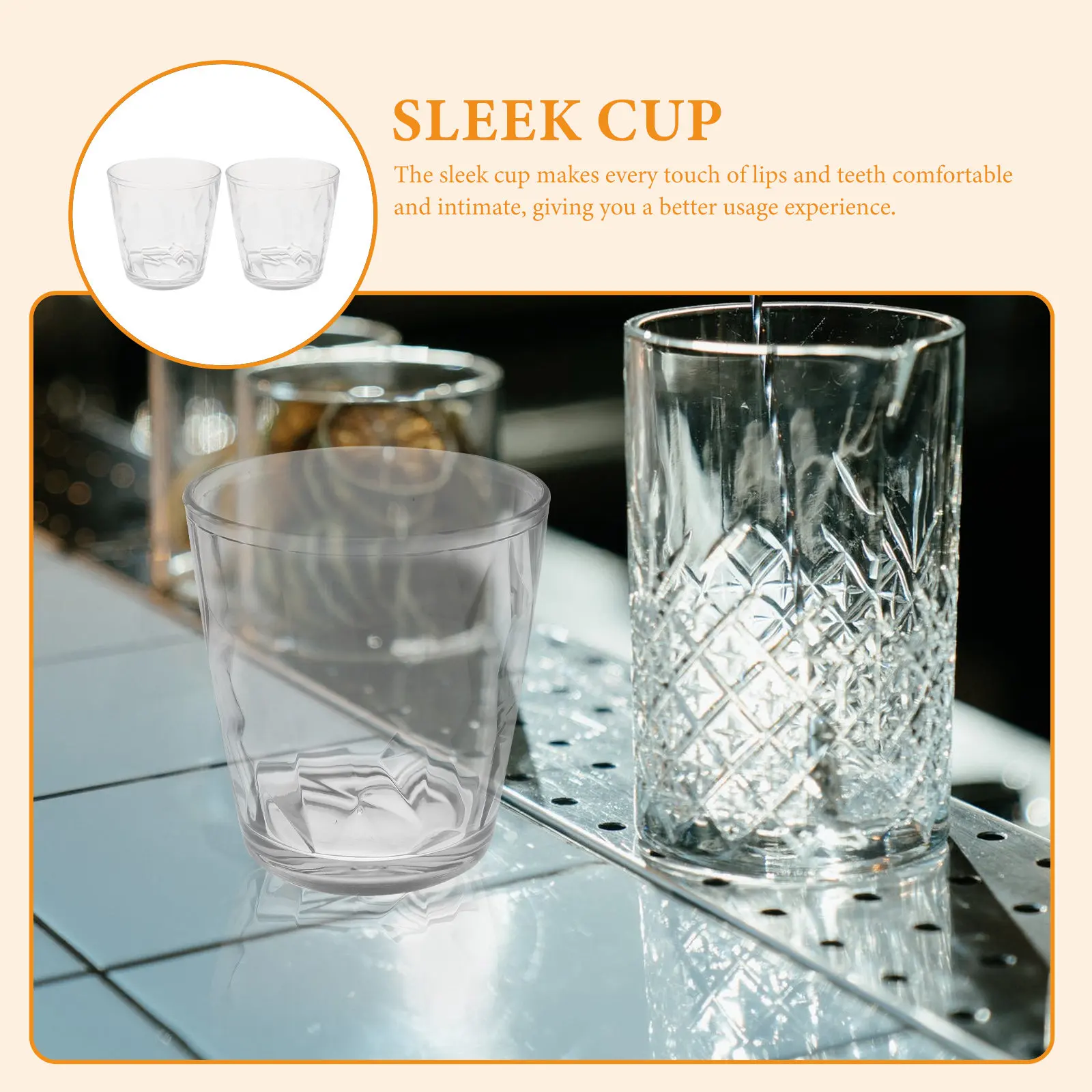 

2Pcs Plastic Cups Transparent Beverage Household Multifunction Large Capacity Smooth Surface Elegant Design Christmas Gift