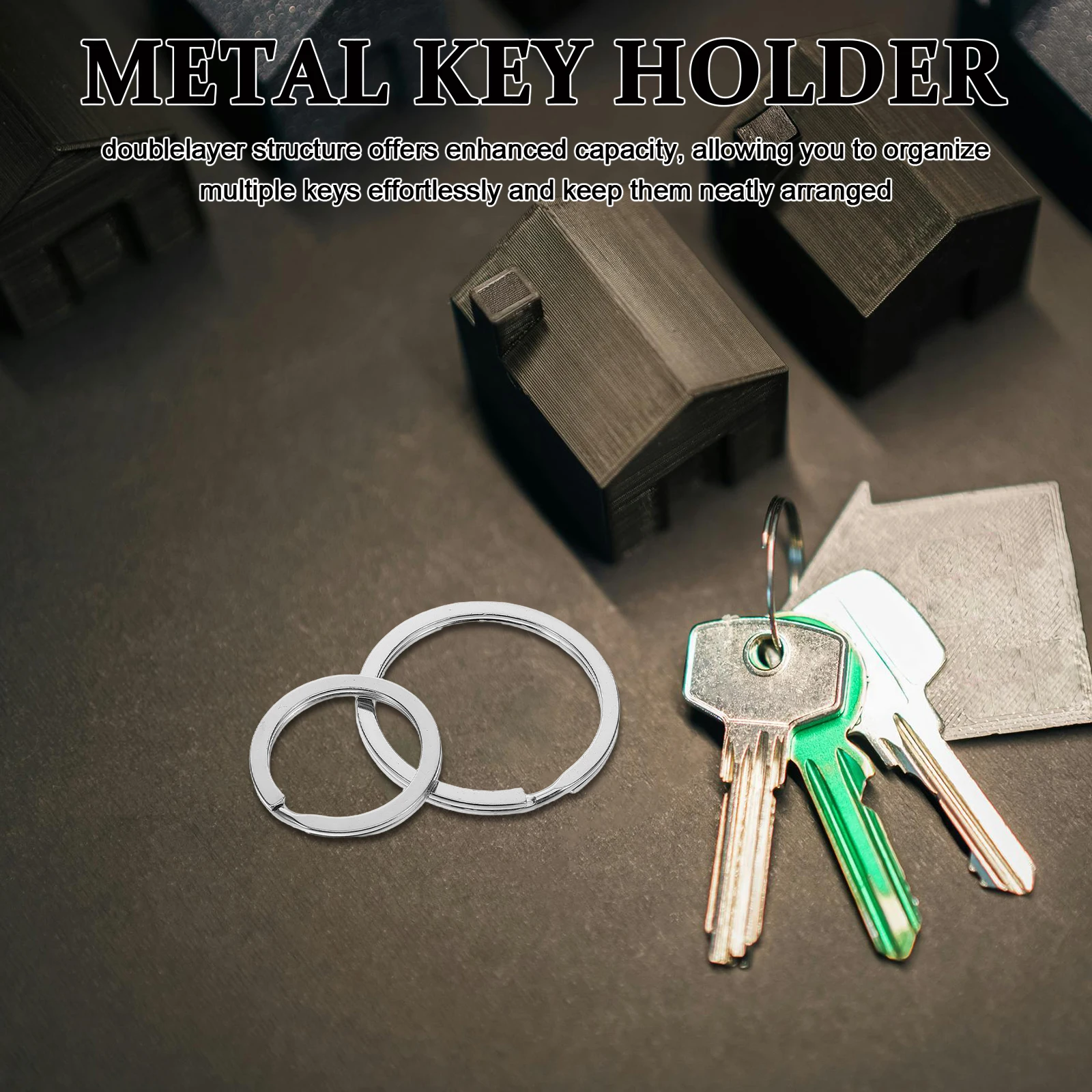 

15pcs Double Layer Key Ring Keychain Strong Clasp Durable Smooth Carabiner Compact Multipurpose Accessories Jewelry Craft