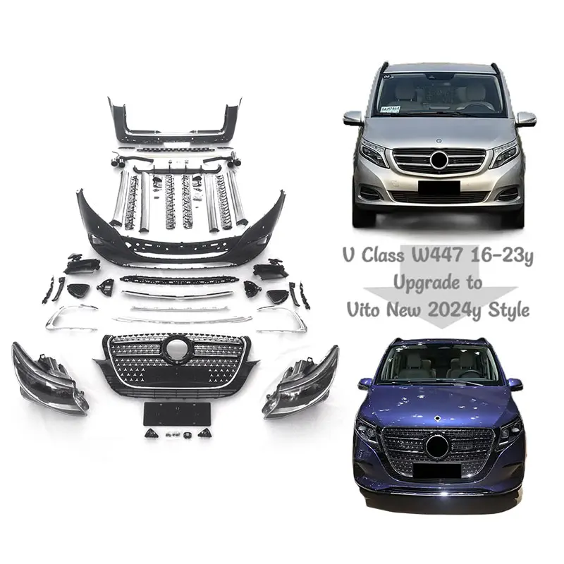 

2016-2023Y V Class W447 Старое обновление на новый 2024Y Автомобильные комплекты для преобразования кузова Запчасти Аксессуары Система фар бампера