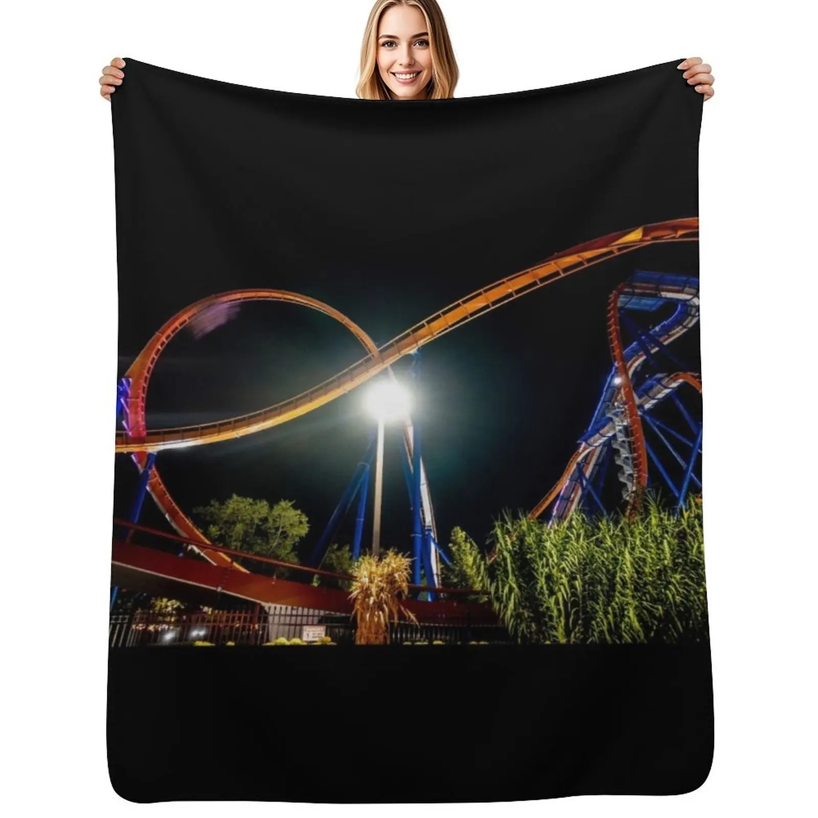 

Cedar Point Sandusky Ohio Valravn Roller Coaster - 2021 Throw Blanket Sofa Throw Luxury for winter Soft Plaid Blanket