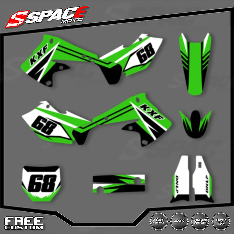 

SPACE Motorcycle Graphics Decals Stickers for KAWASAKI 2004 2005 KXF250 Decals Stickers Kits 001