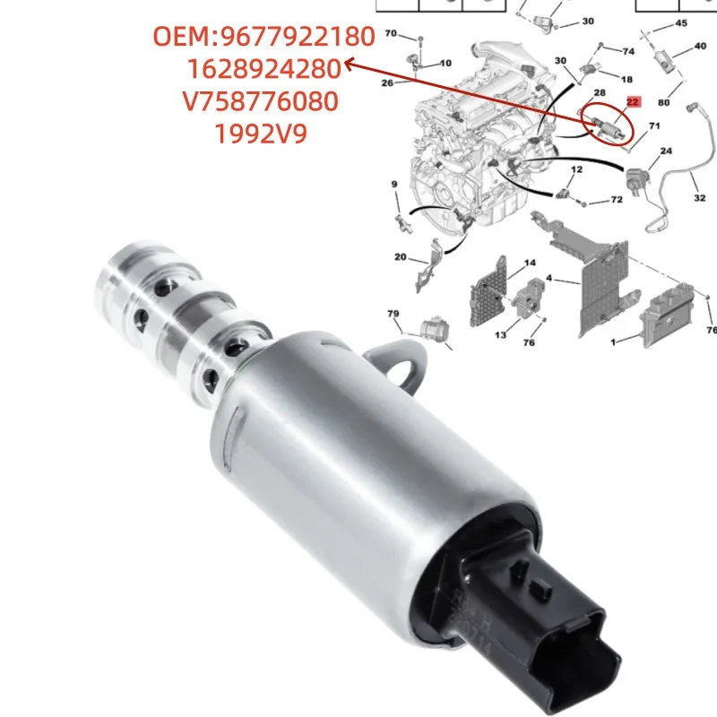 1628924280 For Peugoet 207 208 3008 Mini Cooper Citroen C4 C5 Distributor control solenoid valve 9677922180 V758776080 1992V9