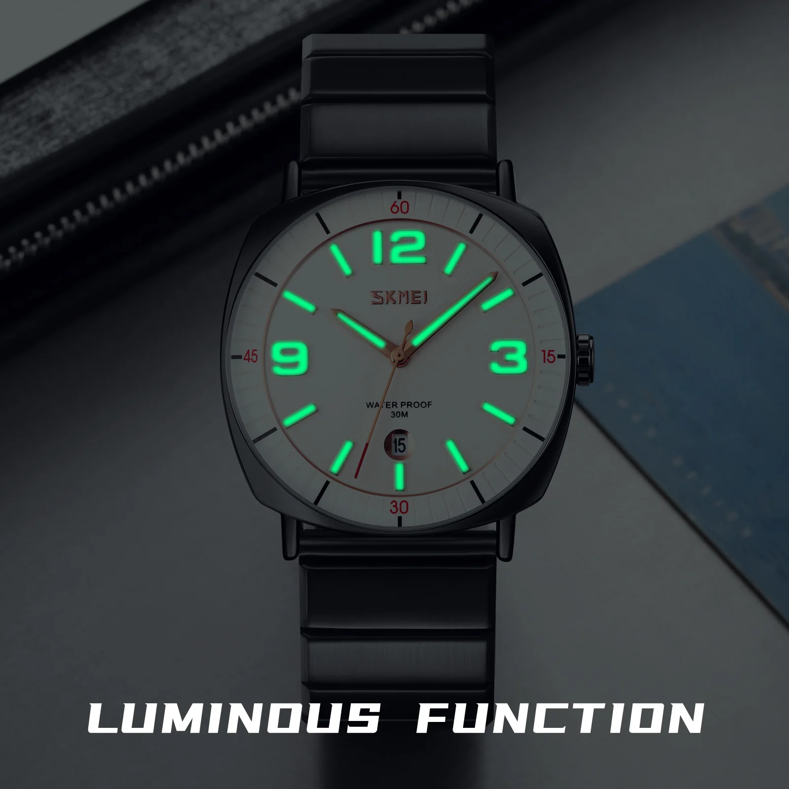 SKMEI Luxury Quartz Watches for Man Waterproof Date Luminous Hands Fashion Wristwatch Stainless Steel Strap Original reloj