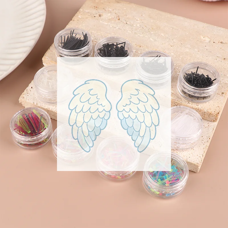 60Pcs/200Pcs Colorful Anti-allergy Plastic Stud Earrings Anti-blocking Ear Sticks Kit