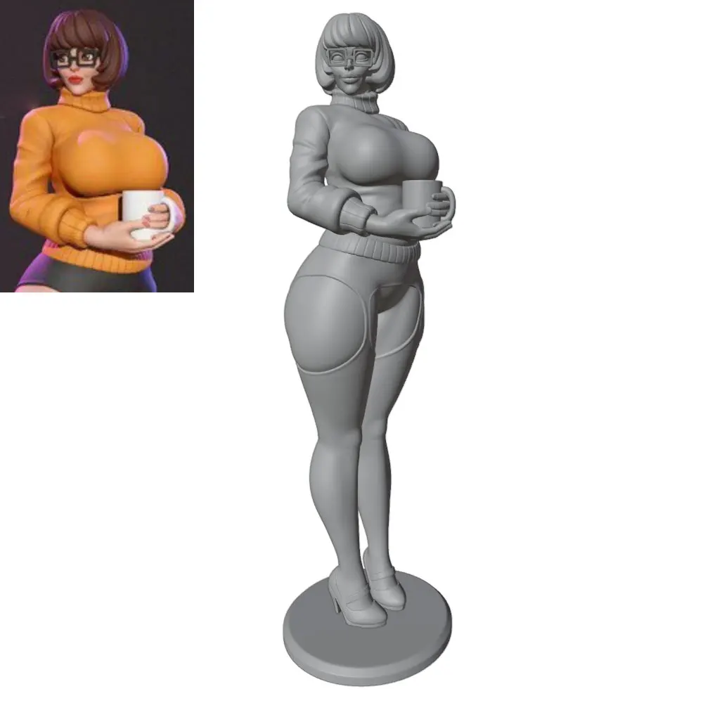 Image of 1/24 75mm Sexy Girl Resin Model Kits GK Miniatur 3D-gedrucktes graues Modell Figurine DIY Puppenmodell unmontiert und unbemalt