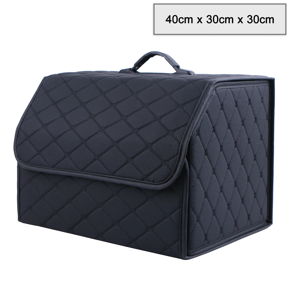 Car Trunk Organizer Box 40cm Auto Multiuse Tools Storage Bag Stowing Tidying Leather Folding For Emergency Storage Box