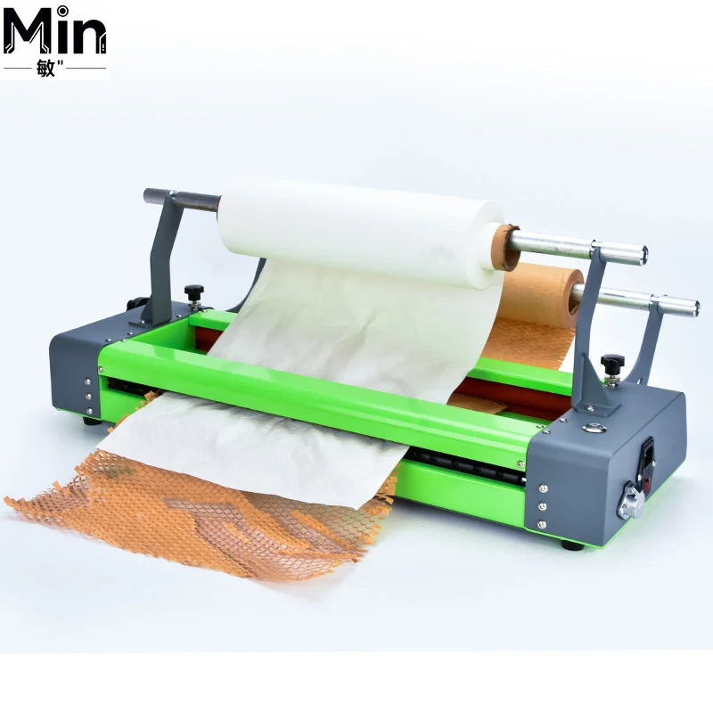 Honeycomb Paper Packaging Machine Circular Degradable Rewinder Glass Buffer Paper Feeder Wrapping Machine