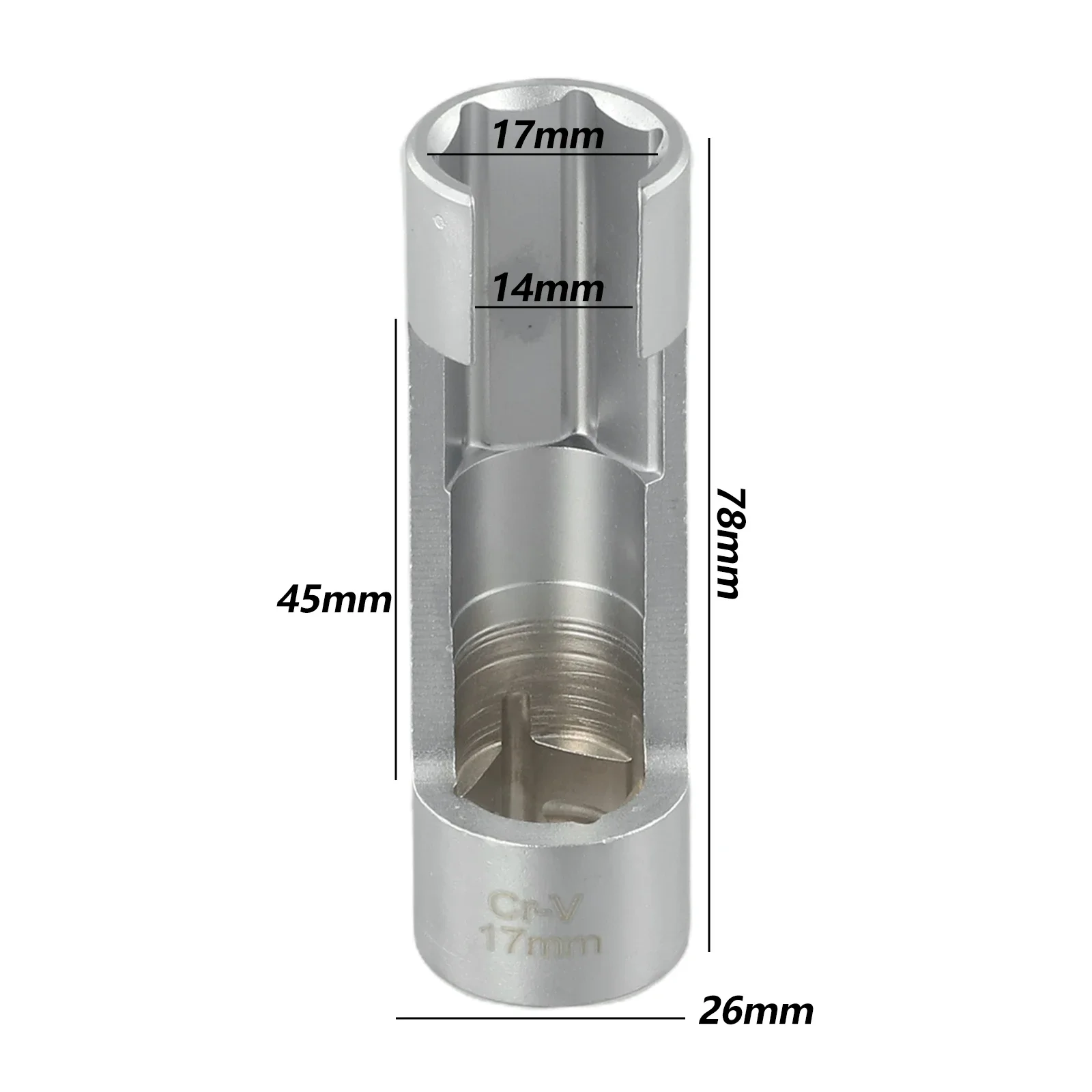 Imagem -03 - Chave de Soquete para Tubo de Injetor de Combustível Diesel 17 mm 19 mm Abertura Hexagonal Manga de Remoção Sensor de Oxigênio Chave de Ferramenta de Reparo Peça