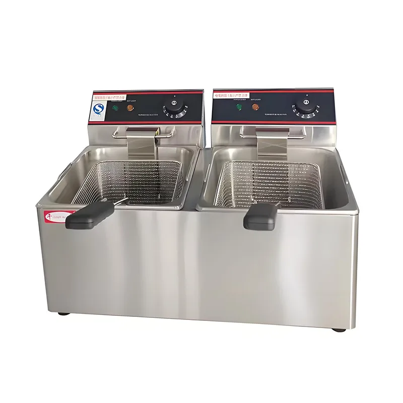 

Electric Deep Fryer Commercial 4L 6L 8L Double Cylinder Deep Fryer Machine for Chips Corn Dogs KFC Chicken for Restaurant Use