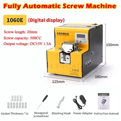 Automatic Digital Display Adjustable Guide Rail Electric Screwdriver Screw Feeding Feeder 500CC For Round Flat Head Screws 220V