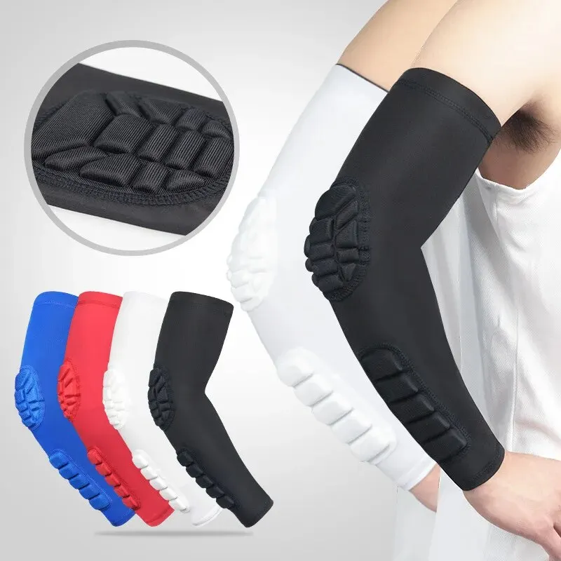 1pc Sports Elbow Protection Honeycomb Anti-collision Pressure Protection Arm Sleeve Basketball Cycling Fitness Protective Gear