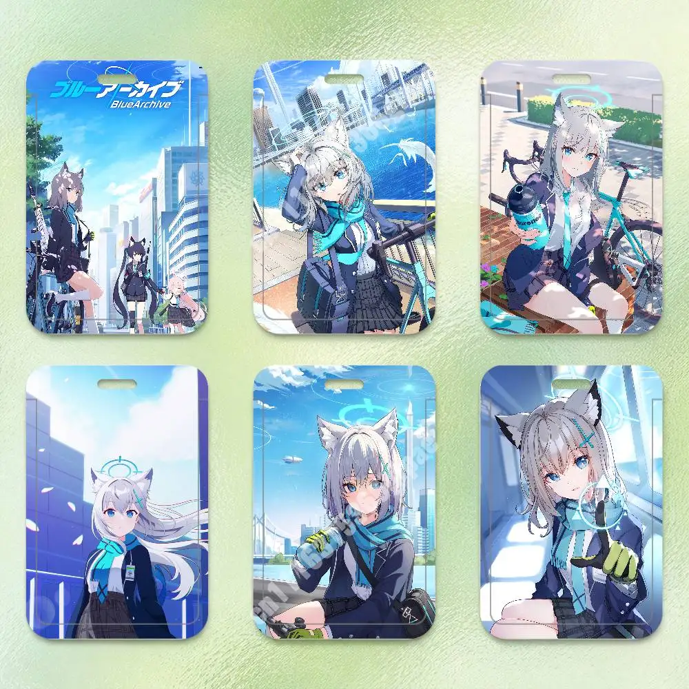 Blue Archive Sunaookami Shiroko Plastic Card Holder Worker ID Card Clear Transparent Employee Visitor Pass