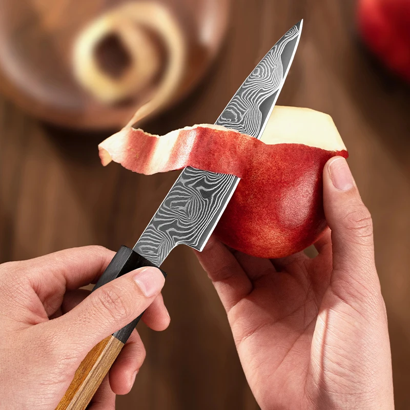 3.5' Japanese Kitchen Knifes 67-layers Damascus Steel Chef Kitchen Paring Knife Cooking Tool Rosewood Handle