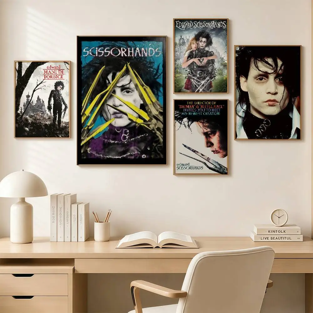 Retro Edward Scissorhands Posters Wall Art Retro Painting Home Room Cafe Club Dorm Wall Decor