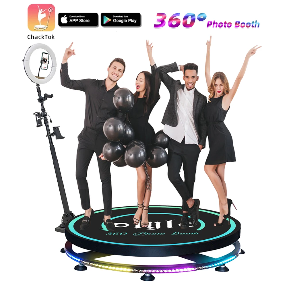 360 Photo Booth Automatic Business Video Spin Rotating Selfie Machine 57cm-115cm 1-7People 360 Photobooth Degrees For Parties