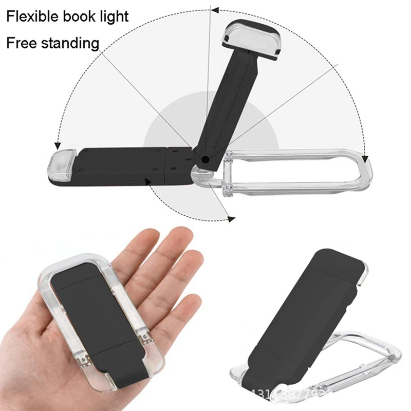 LED Card Book Light USB Rechargeable Reading Light Bedside Clip-On Adjustable Portable Bookmark Light