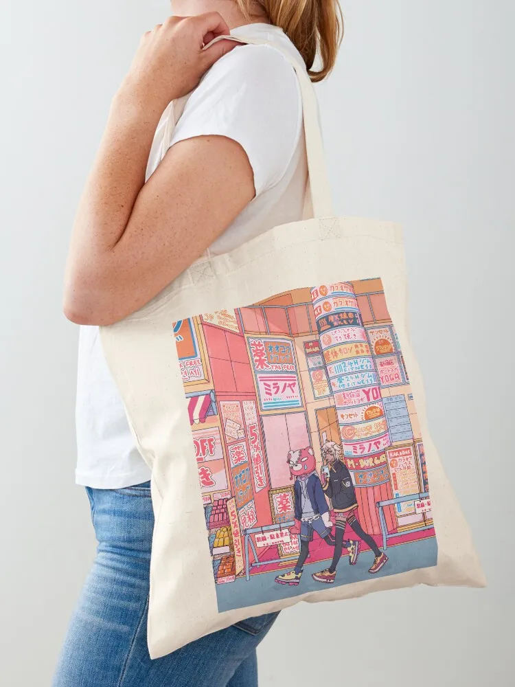 Downtown walk Tote Bag foldable reusable bag reusable shopping bags tote bag screen Canvas Tote