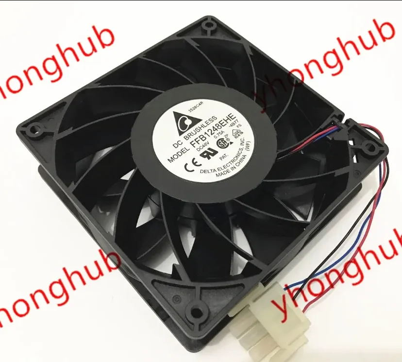 Delta Electronics FFB1248EHE 4B77 DC 48V 0.75A 3-Wire 120x120x38mm Cooling Fan