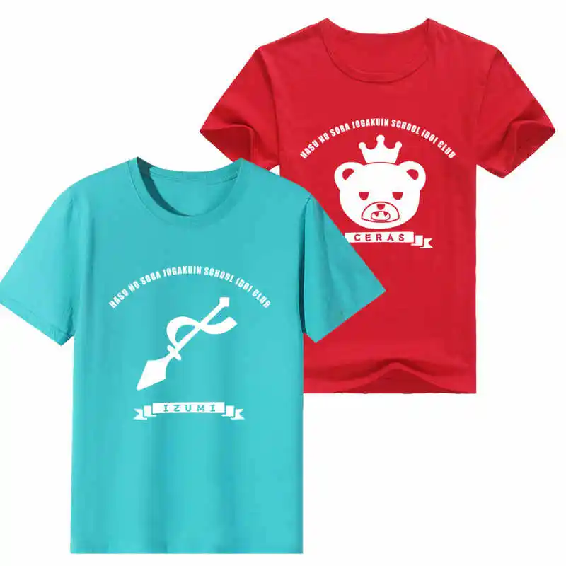 

Аниме LoveLive, мужская и женская футболка Hasu No Sora Jogakuin School Idol Club, футболка для косплея, летние футболки с короткими рукавами с героями мультфильмов, новинка