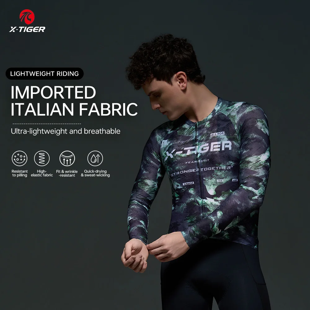 

X-TIGER Men's Cycling Jersey MO CHUAN SERIES Slim Fit Long Sleeves Breathable Cycling Jersey Mtb Road Bike Pro Cycling Jersey