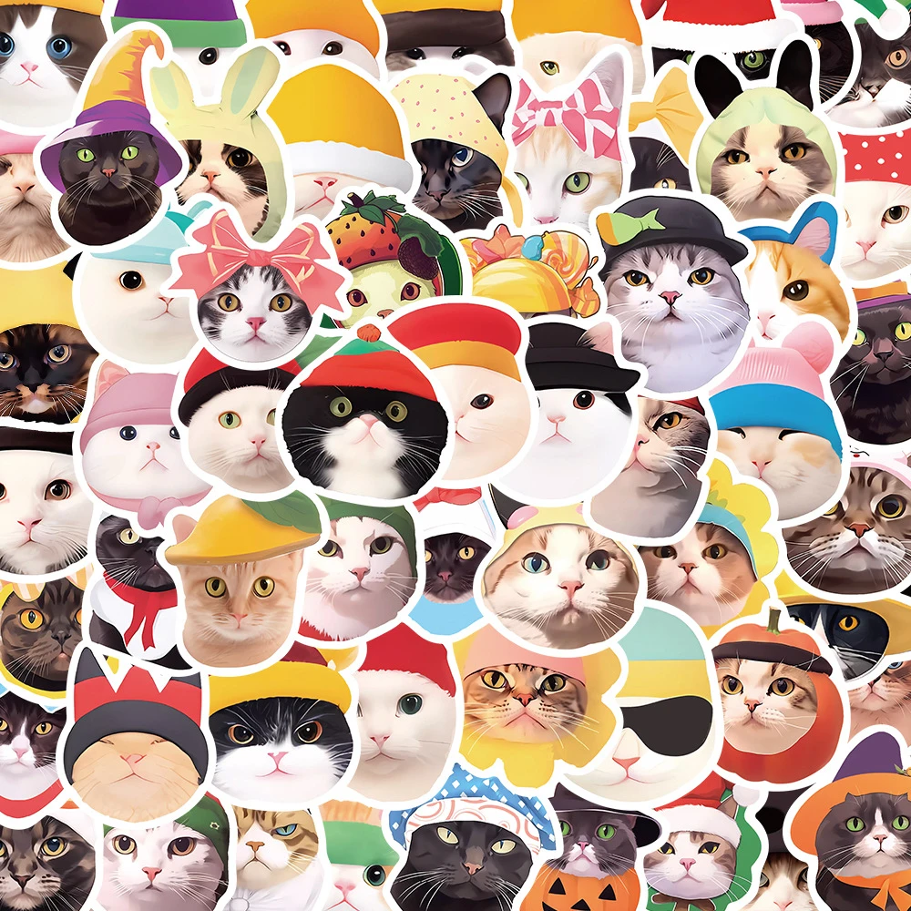 

10/30/59PCS Cute Cartoon Cat Meme Graffiti Stickers Funny Decoration Decals DIY Stationery Phone Fridge Kawaii Sticker for Kids