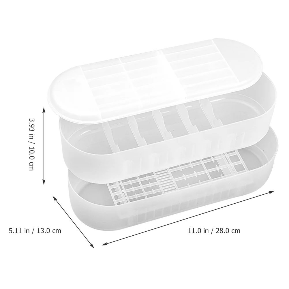 

Storage Box Transparent Wear-Resistant Plastic Organizer Compartment Holder For Batteries Small Items Household