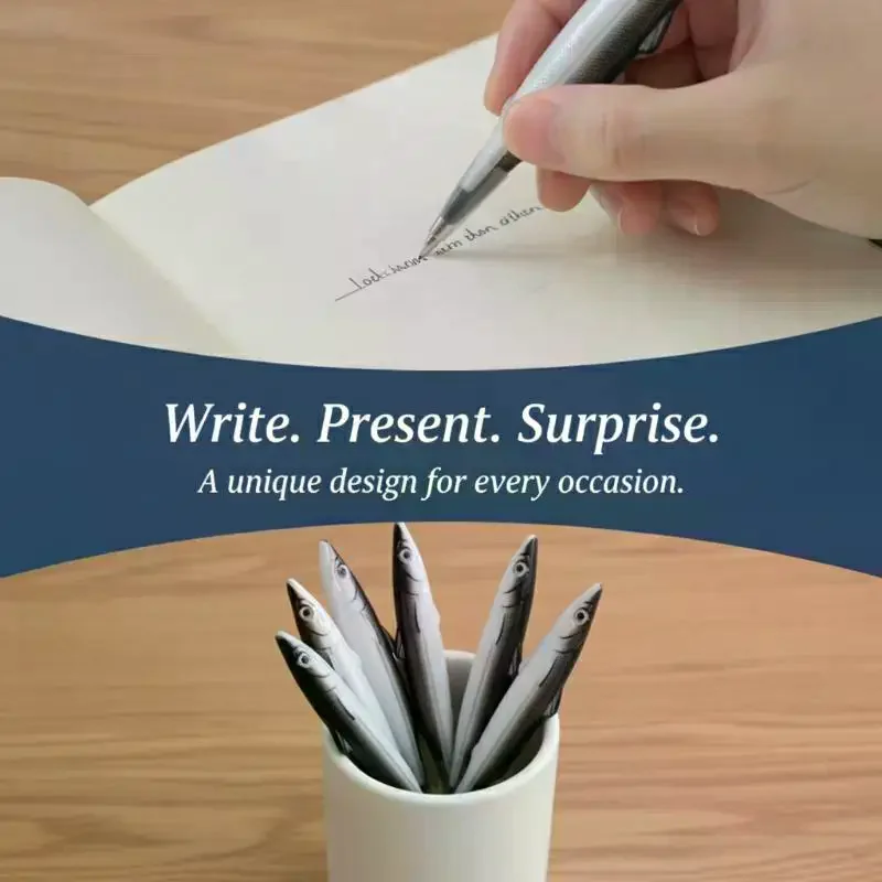 1/3/5Pcs Fun Realistic Fish Shaped Gel Pen Smooth Writing Office Students Stationery Gift School Supplies