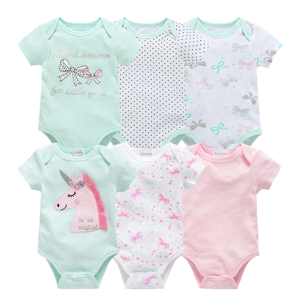 

3/6 PCS Baby Clothes Girls Romper 100% Cotton Unicorn Boysuit Infants Jumpsuit Newborn Clothing Sets Kids Outfit Cartoon Fashion