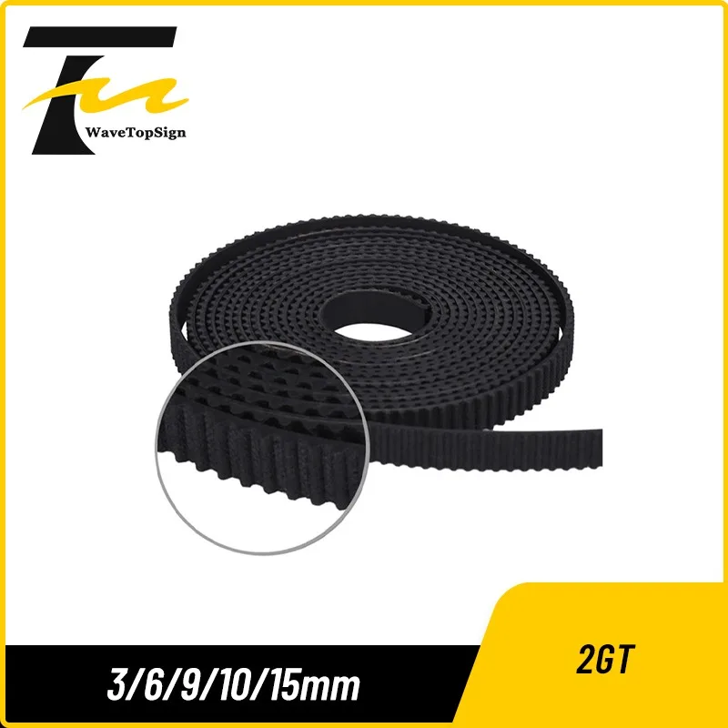wavetopsign 2gt Open Synchronous Timing Belt Width 3/6/9/10/15mm Rubber Samll Backlash Gt2 2gt-3/2gt-6/2gt-9/2gt-15 3d Printer
