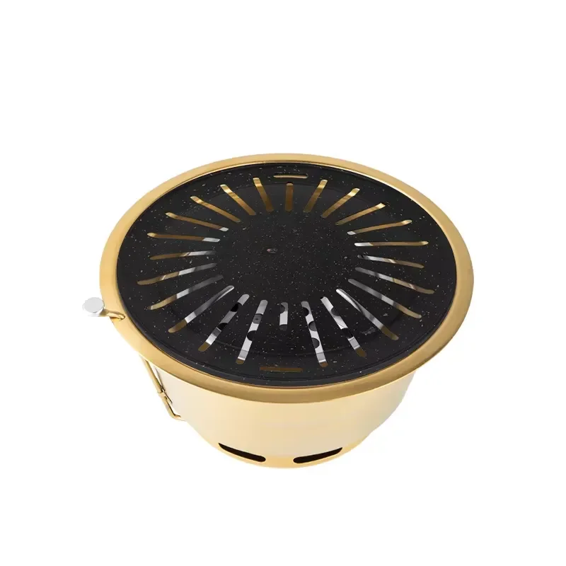 Portable Korean BBQ Grill Tabletop Charcoal Brazier for Indoor Outdoor Cooking Restaurant Home Use Smokeless Fire Pot Mini