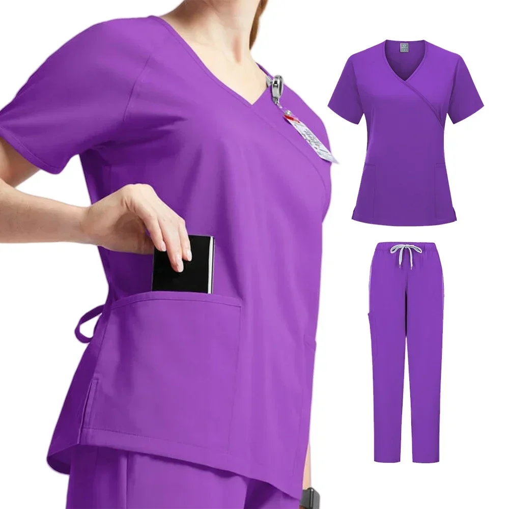 Ospedale generale Scrub top donna dentista uniforme da lavoro infermiera Scrub uniformi ospedale abbigliamento da lavoro salone di bellezza farmacia vestiti