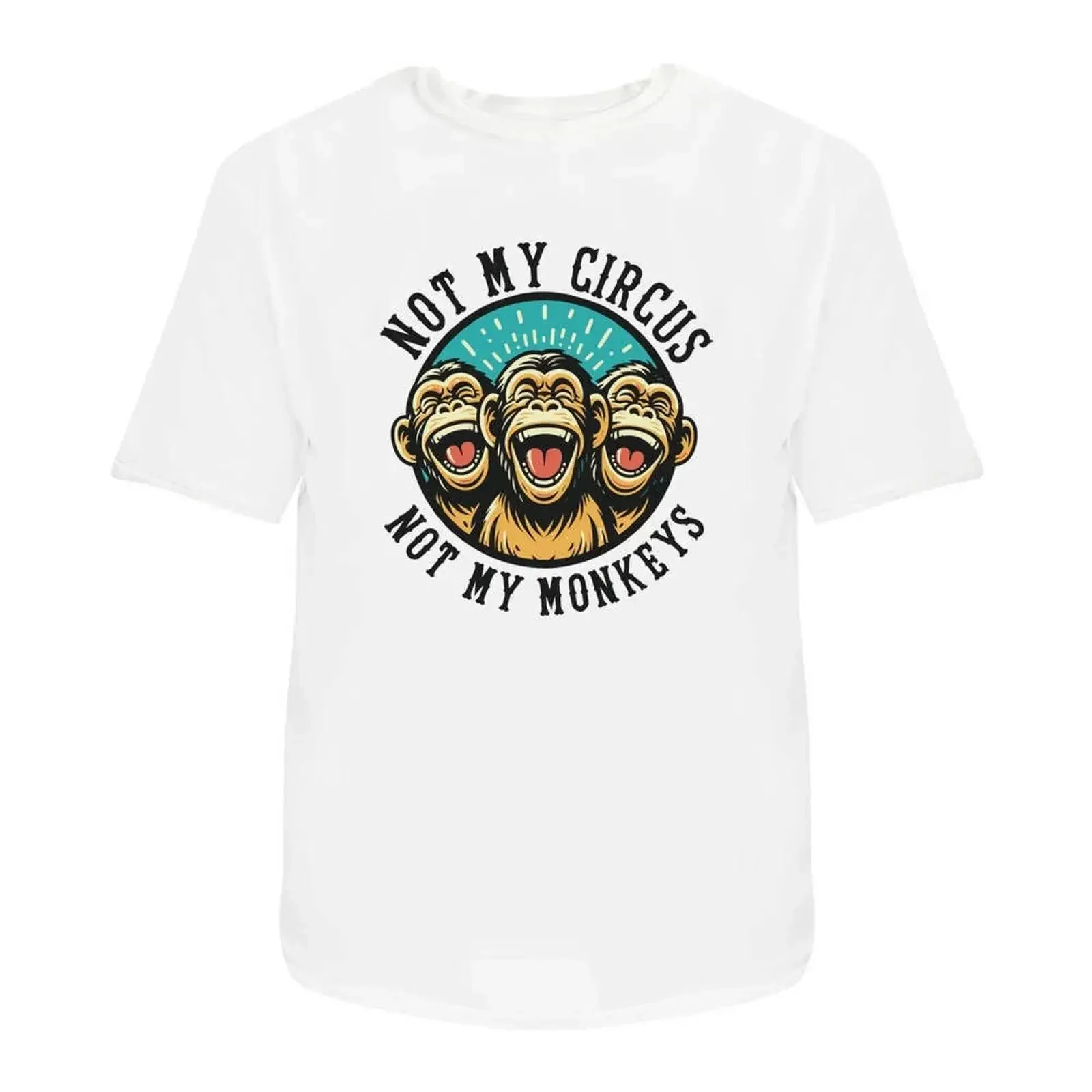 T Shirt quot Not My Circus Monkeys 100 Baumwolle S XXL TA053668 vintage Washed Versatile fashion homme graphic Soft Casual
