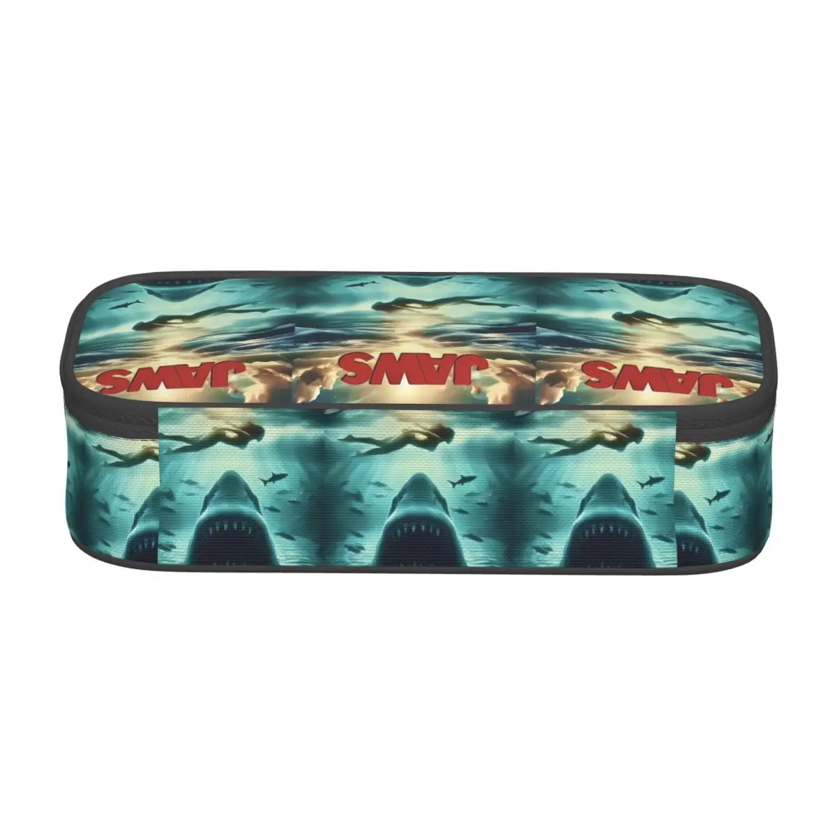 Jaws Horror Movie Pencil Cases for Students Pen Box Pencil Bag Large Capacity Pencil Pouch Pen Holder