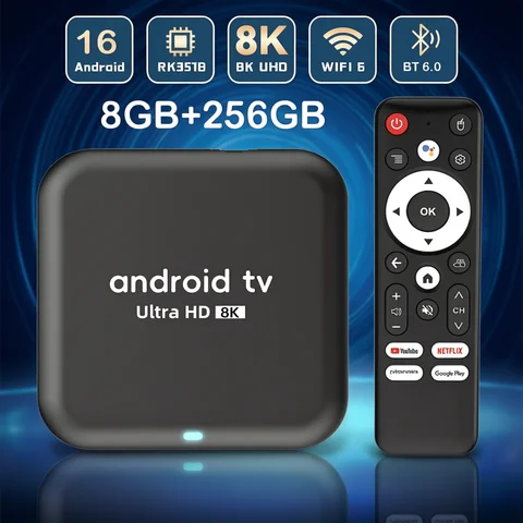 Q18 8K RK3518 Smart TV Box Android 16 Google Assistant BT6.0 Ram 4GB 8GB Rom 64GB 128GB 256GB Wifi 5G Media Player Set Top Box