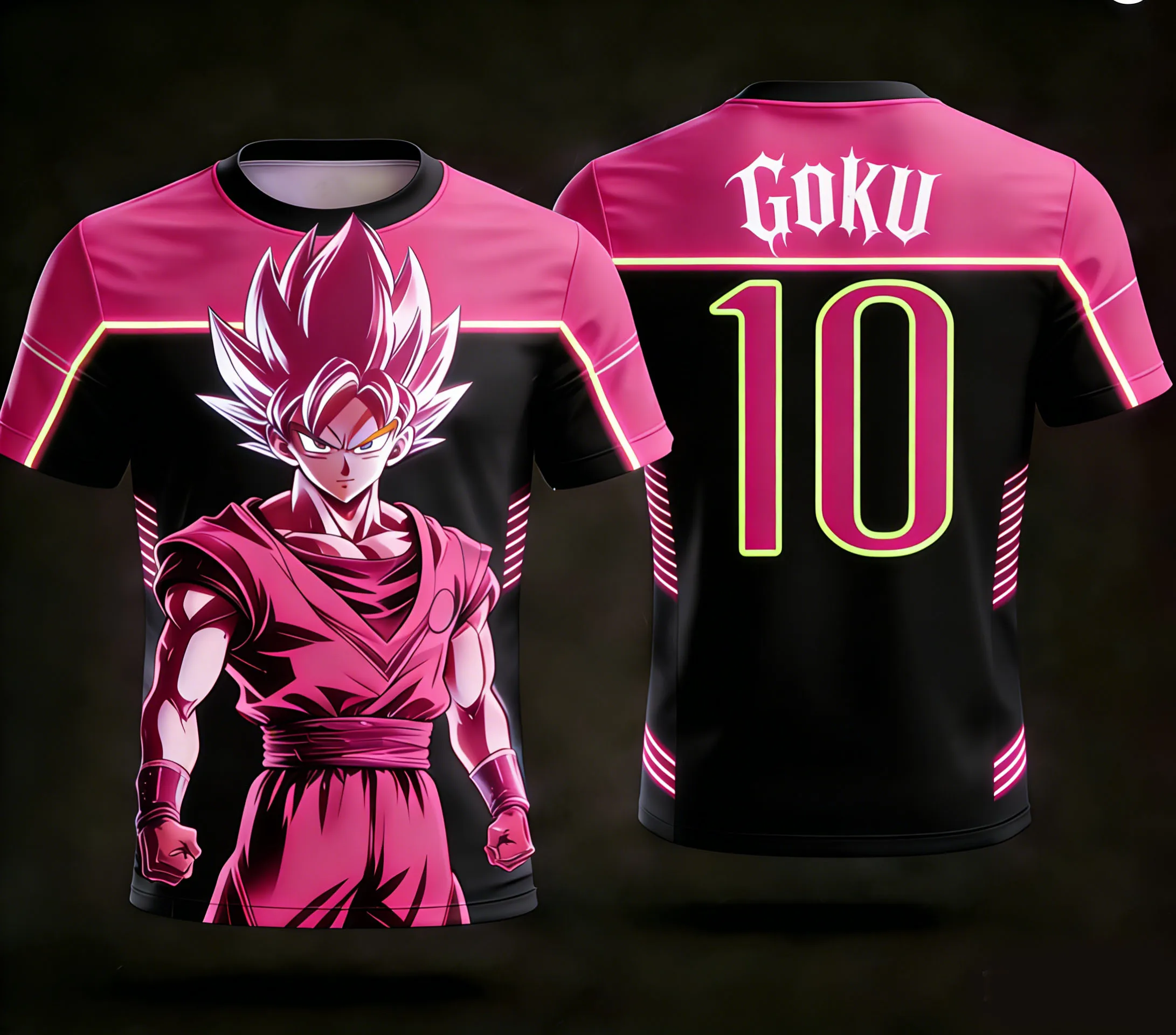 2026 Dragon Ball Licensed 3D Print AI Goku 10# Jersey Parent-child S-6XL 90cm-160cm Trendy Casual Sports Tops