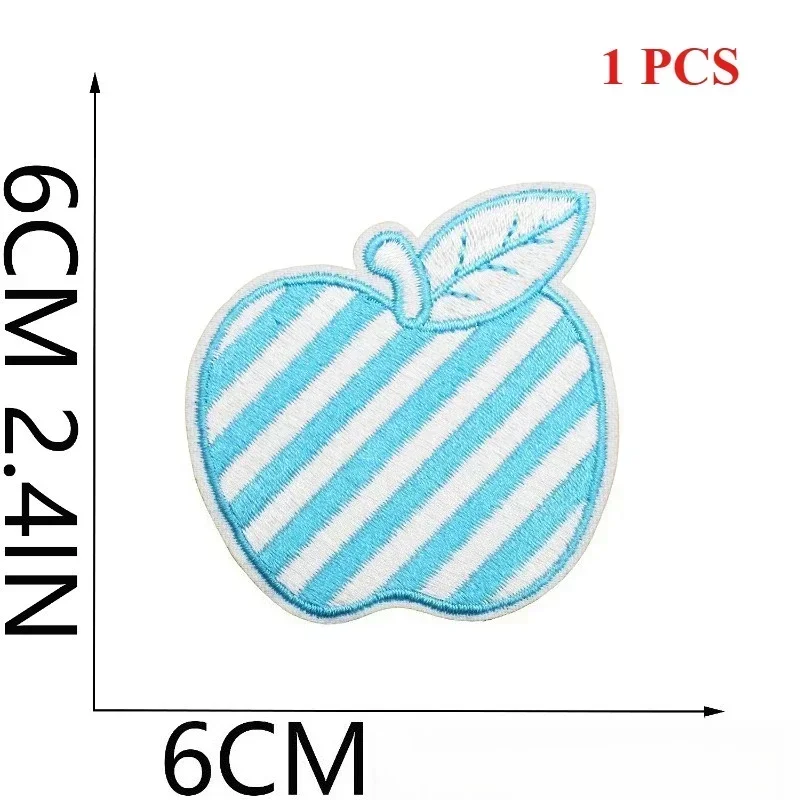 Plaid Apple Embroidery Cloth Sticker Bag Decoration Dot Square Apple Patch Sticker Computer Embroidery Label Fruit Chapter Boy