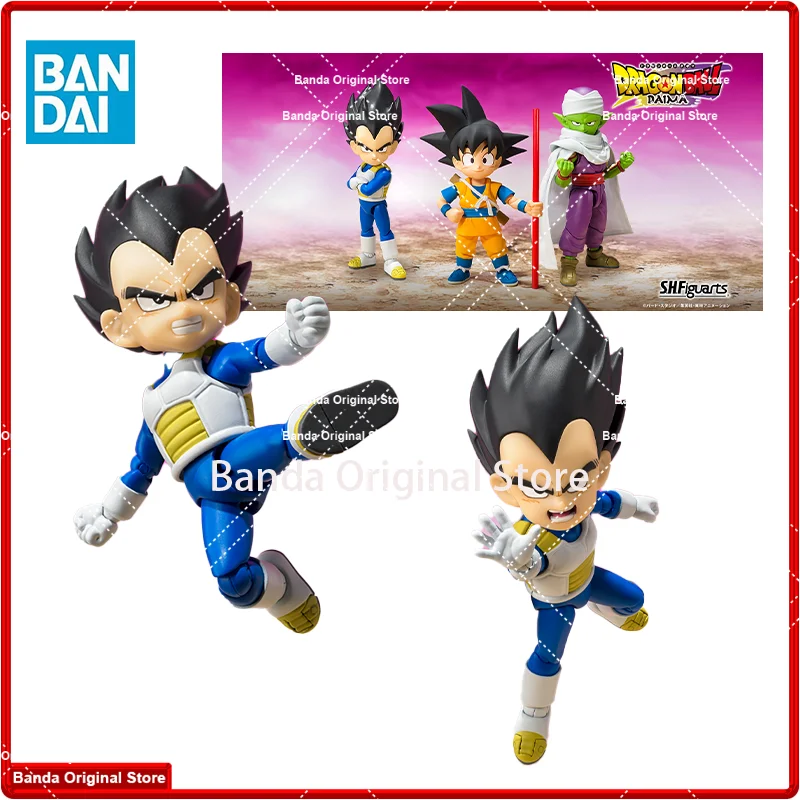 BANDAI-figuras de acción originales de S.H.Figuarts, Vegeta, Mini DAIMA SHF, Dragon Ball Z, modelo de juguetes de colección de Anime,...