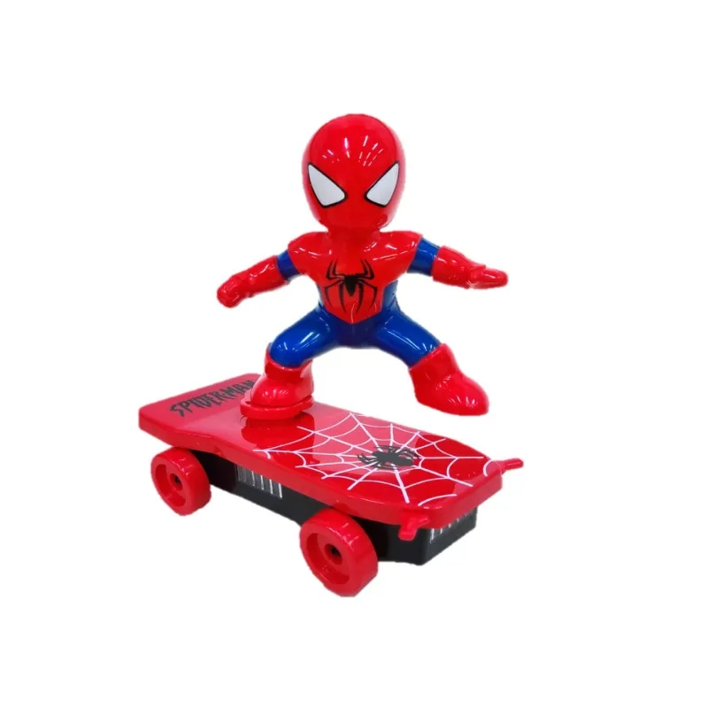 Marvel Legend Spider-Man Scooter Elétrico para Crianças, Roda Universal, Modelo Artesanal, Figuras de Brinquedo de Iluminação, Rolo 360 °, Presentes