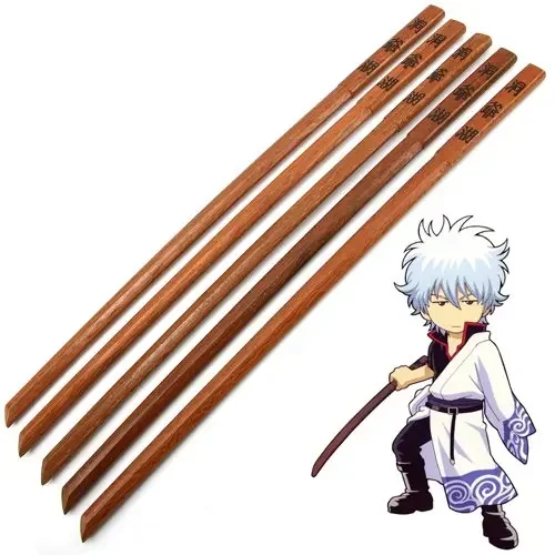 

[Funny] 100cm Cosplay Japanese Gintama sakaya homyplo ypualp zatoichi ninja weapon wooden Sword model Costume party Anime show