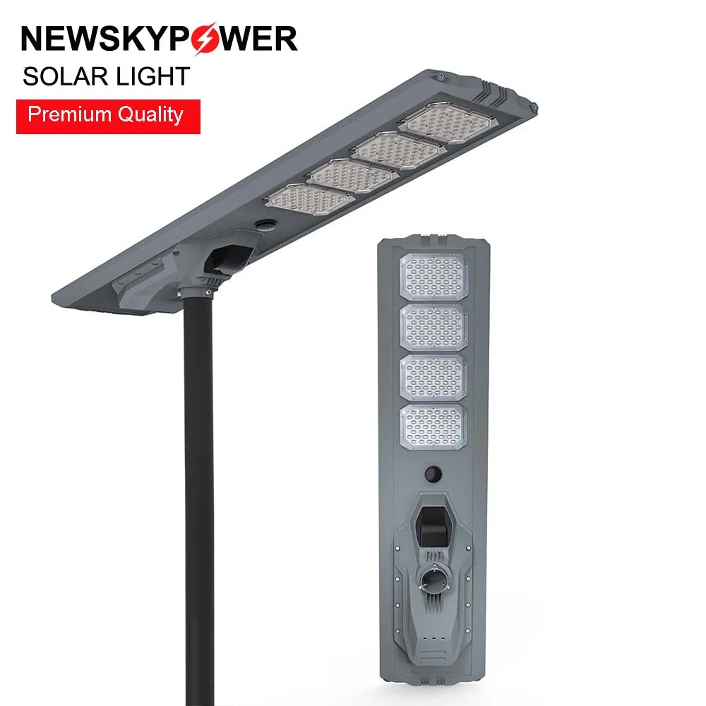 Farolas solares de 400W, nave espacial de larga duración y alto rendimiento, MJ-SSO400, luces solares de calle todo en uno con Sensor de Radar