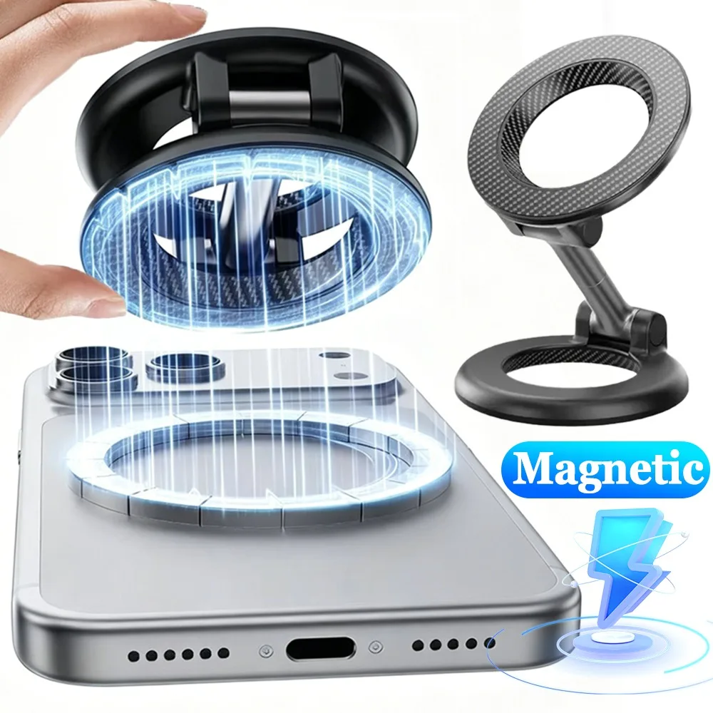

Universal Double-sided Magnetic Phone Stand Vehicle Mount Cell Support 360° Rotation Portable Foldable Phone Holder for IPhone17