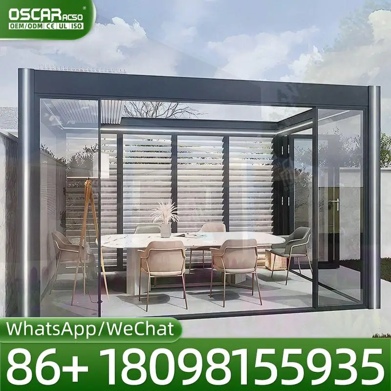 4Season AntiUV Window Aluminum Frame Green House for Outdoor Garden Residential Hotel Apartment Hall pergolas