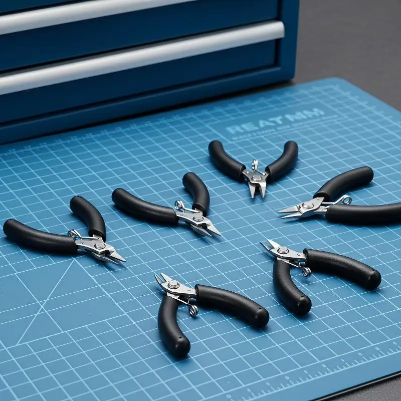 Jewelry Pliers Straight Long Nose Nippers Stainless Steel Toothless Sharp Mini Nose Pliers For Wire Bent Manual DIY Model Pliers