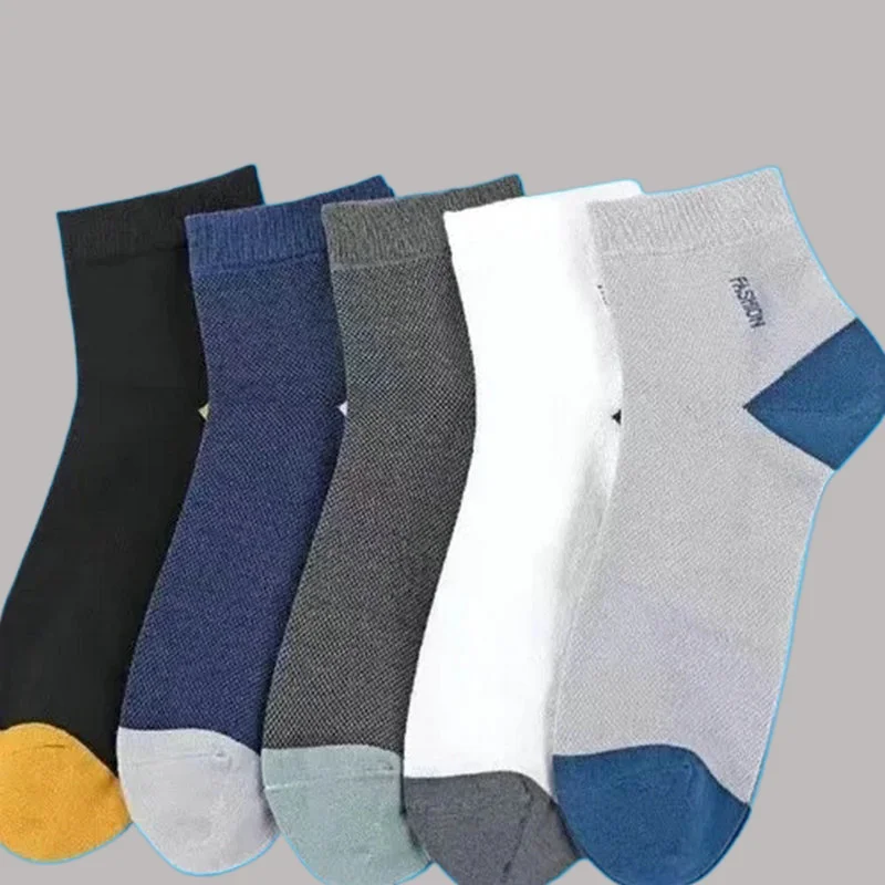 

5/10 Pairs 2024 Ultra-thin Mesh Middle-length Socks Sweat-absorbent Breathable Summer Thin Sports Men's Socks Summer Men's Socks