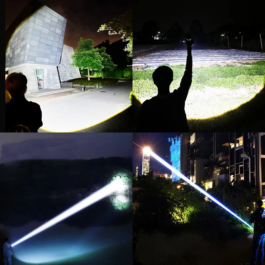 300000LM Mais Poderoso Long Shot Tocha Branco Laser Lanternas Táticas Recarregável LED Lanterna Brilho Ajustável Caminhadas