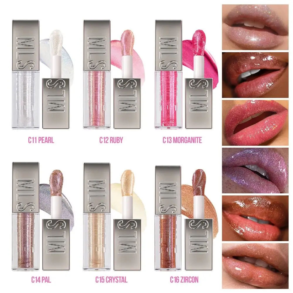 

3pcs/set Glitter Watery Lip Glaze Mirror Moisturizing Pearlescent Lipstick Waterproof Not Fading Lip Gloss Lip Makeup Cosmetics