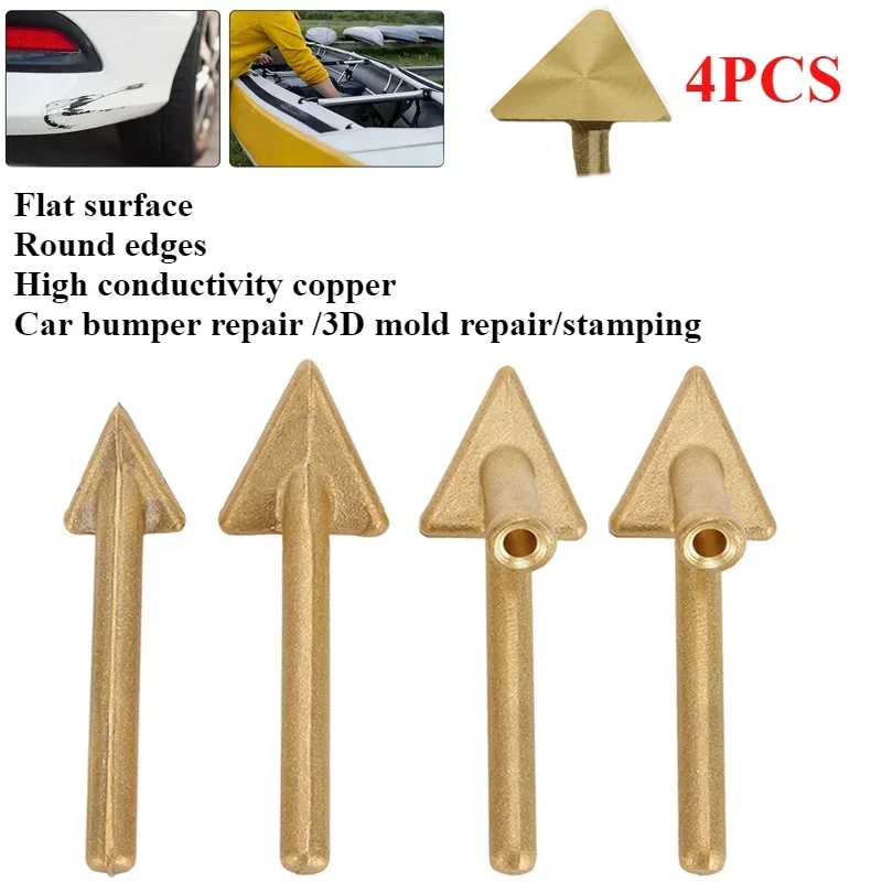 4PCS Soldering Tip Replacement Tips for 80 Watt Iron Plastic Welding TPO TEO PP Auto Bumper Welding Tips CNC Metalworking Welder