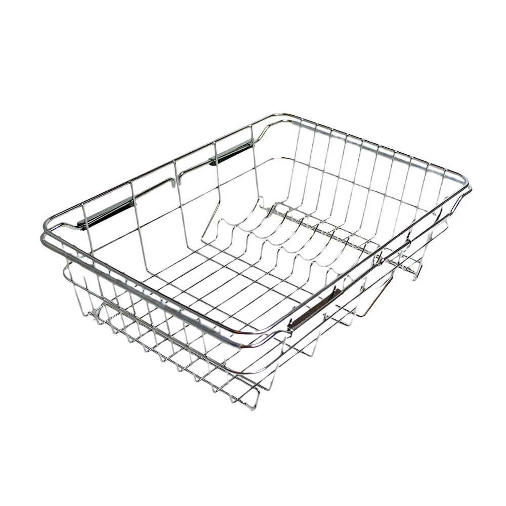 Expandable Sink Above Drainage Basket Kitchen 304 Stainless Steel Dish Drying Rack Wire Dish Rack Drainage Basket