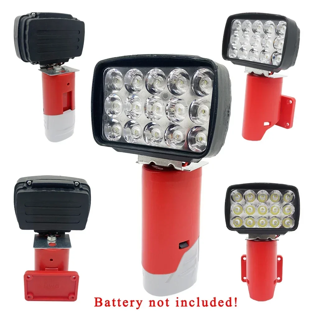 15 cuentas LED luces de trabajo linterna foco antorcha para Milwaukee para M12 12V Li-ion batería 48-11-2420 lámparas de Camping al aire libre