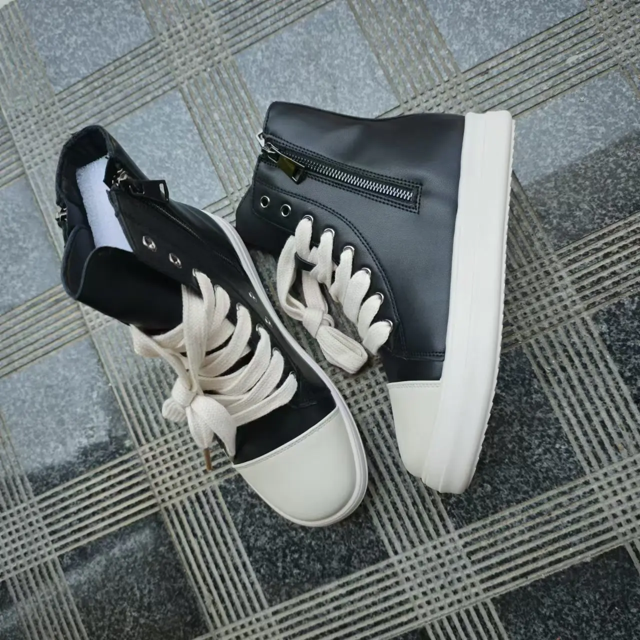 2023 Fashion Women Black Sneakers 44 Chaussure Femme Women Sneakers Zipper Canvas Casual Shoes Woman Spring Ladies Shoe